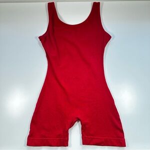 Mondor Red Dance Leotard Unitard Shorts Girls Size 8–10